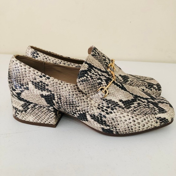 Sam Edelman Jamille Loafer Snakeskin Block Heel Women's Size 7 - Picture 1 of 11